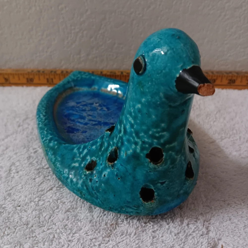 Ceramic Blue Bird Feeder